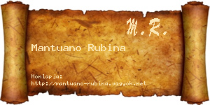 Mantuano Rubina névjegykártya